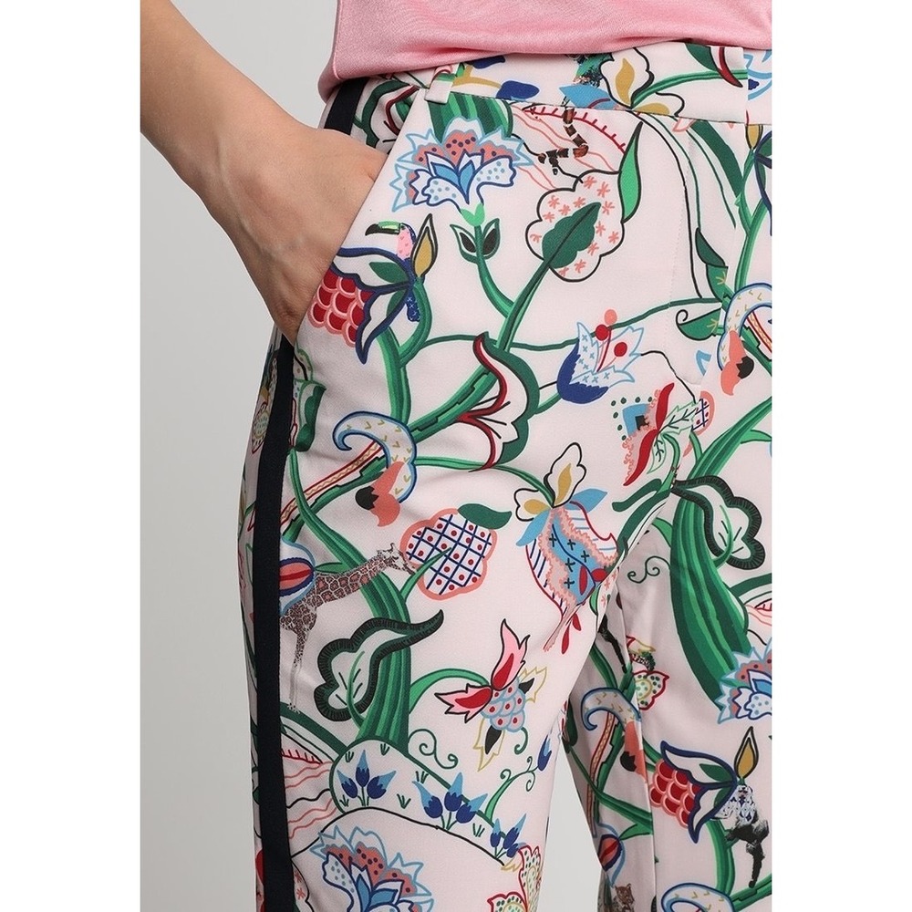 Ted Baker London Floral Giraffe Print Tuxedo Stripe Ankle Trousers Size 1 Pink - Picture 5 of 11